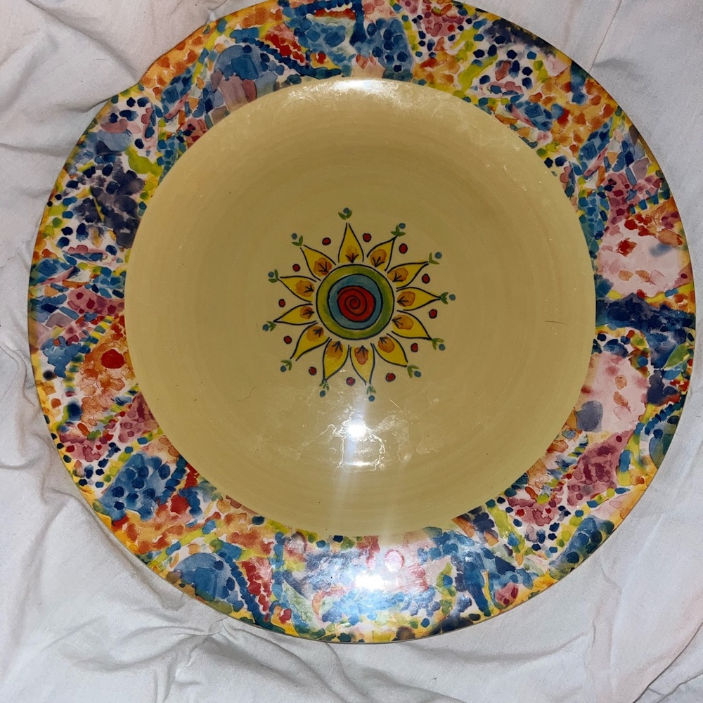 Colorful Ceramic Art Large Plate